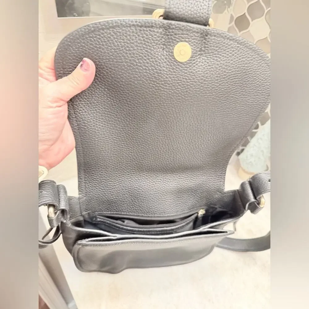 Michael Kors Black Crossbody Bag with Gold Accents